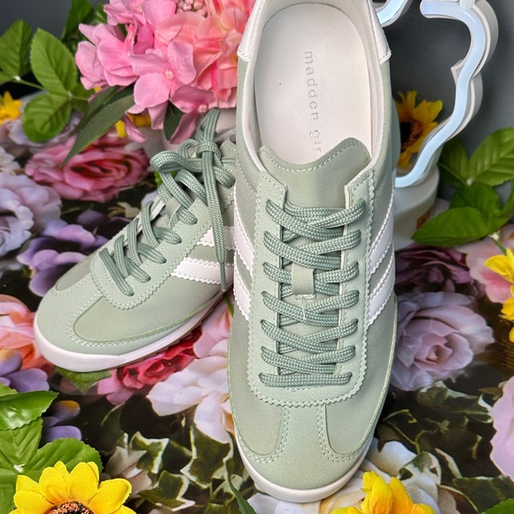 Madden Girl Sage Green Sneakers with White Accents - Picture 2 of 10